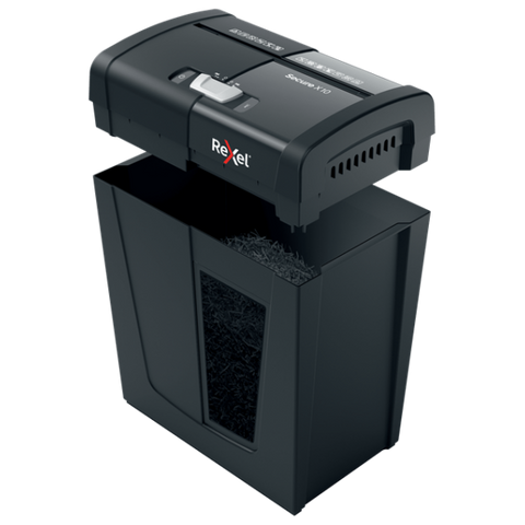 REXEL SECURE X10 DISTRUGGIDOCUMENTI A FRAMMENTO CESTINO 18 LT CAPACITA' 10 FOGLI NERO