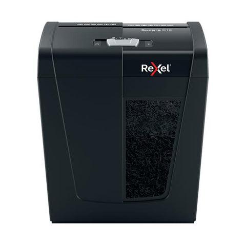 REXEL SECURE X10 DISTRUGGIDOCUMENTI A FRAMMENTO CESTINO 18 LT CAPACITA' 10 FOGLI NERO