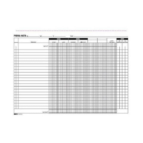 EDIPRO BLOCCO PRIMA NOTA CASSA AUTOCOPIANTE 2 FOGLI 220X300MM 100 FOGLI CONF 10 Pz.