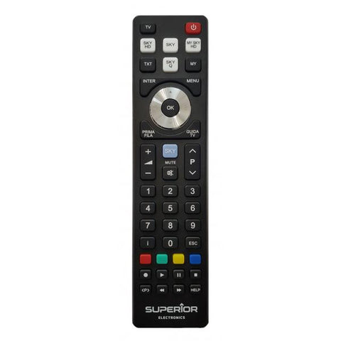 SUPERIOR SUPTRB027 TELECOMANDO UNIVERSALE COMPATIBILE CON I DECODER SKY / SKY HD / MY SKY HD / SKY Q PRONTO ALL'USO