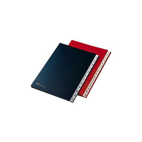 FRASCHINI CLASSIFICATORE NUMERICO 1-12 IN DERMOIDE 240X340 mm DORSO A SOFFIETTO COL. ROSSO