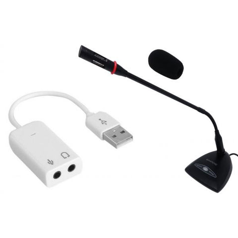 NILOX MICROFONO DA TAVOLO USB E JACK 3.5 - 6,3mm NERO