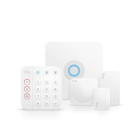 Ring Alarm Pack S - Sistema di protezione domestica - intelligente, monitoraggio assistito opzionale - senza vincoli a lungo termine, funziona con Alexa - senza fili, cablato - Wi-Fi, Z-Wave - Ethern