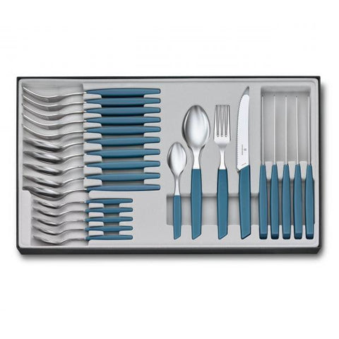Victorinox Swiss Modern set di posate 24 pz Blu