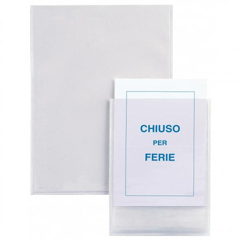 SEI ROTA IESTI TASCHE PORTA ETICHETTE ADESIVE IN PVC 210X297 mm TRASPARENTE CONF 25 Pz.