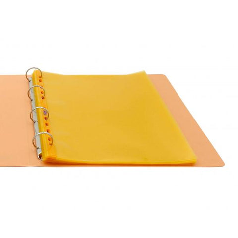 FAVORIT ART ARANCIO BUSTE CON FORATURA UNIVERSALE IN PP CM 22X30 A4 TRASPARENTE COLORATO ARANCIO CONF 25 Pz.