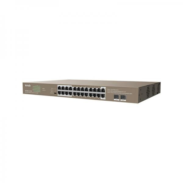 TENDA TEG1126P-24-410W SWITCH DI RETE NON GESTITO CHASSIS RACK 1U 24 PORTE RJ-45 GIGABIT ETHERNET SUPPORTO POE