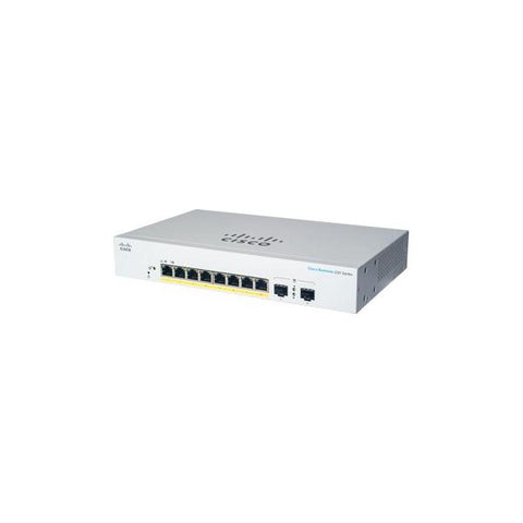 CISCO BUSINESS 220 SERIES CBS220-8P-E-2G SWITCH GESTITO L2 - 8 x 10/100/1000 (PoE+) + 2 x Gigabit SFP (uplink) PoE+ (67 W) MONTABILE SU RACK