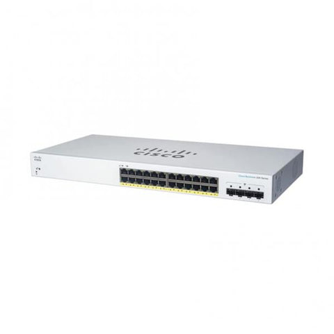 CISCO BUSINESS 220 SERIES CBS220-24FP-4G-EU SWITCH GESTITO L2 - 24 x 10/100/1000 (PoE+) + 4 x Gigabit SFP (uplink) PoE+ (382 W) MONTABILE SU RACK