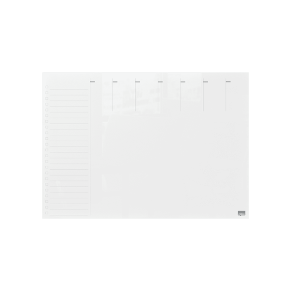 Nobo 1915602 lavagna 430 x 560 mm Vetro Magnetico (Nobo Glass Weekly Planner Whiteboard 430x560mm White 1915602 DD)