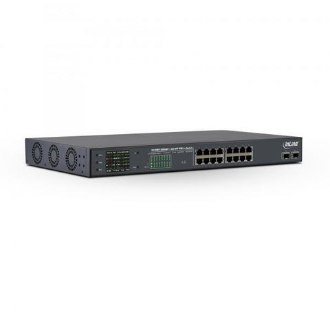 InLine PoE++ Gigabit Network Switch 16 porte, 1Gb/s, 2xSFP, 19" (incl. staffe)