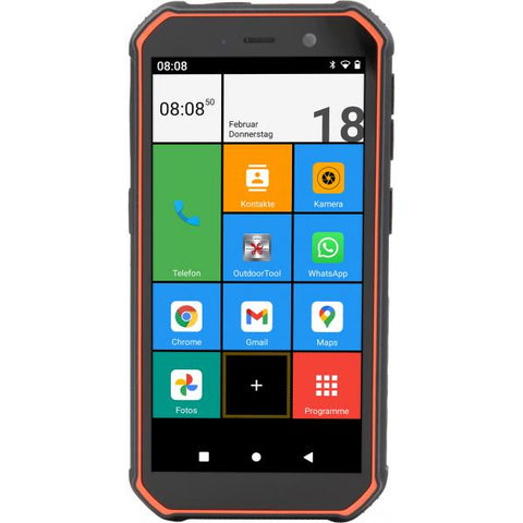 Olympia TREK 14 cm (5.5") SIM doble Android 10.0 4G USB tipo C 3 GB 32 GB 5000 mAh Nero, Arancione