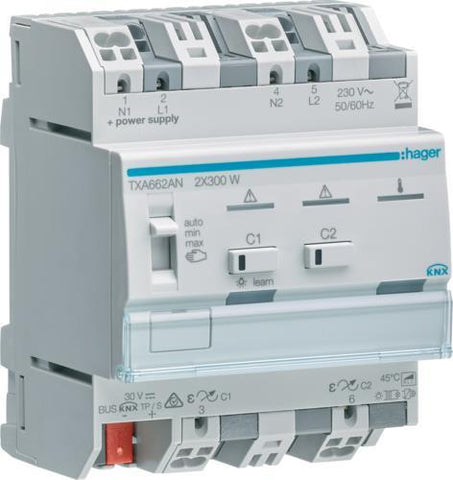 HAGER TXA662AN Universal-Dimmaktor 2-fach KNX easy (TXA662AN)