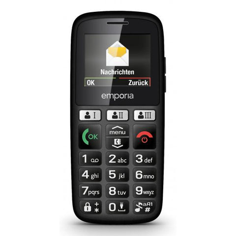 EMPORIA HAPPY 2G SENIOR 1.33" 32MB SIM SINGOLA BLUETOOTH ANDROID ITALIA BLACK