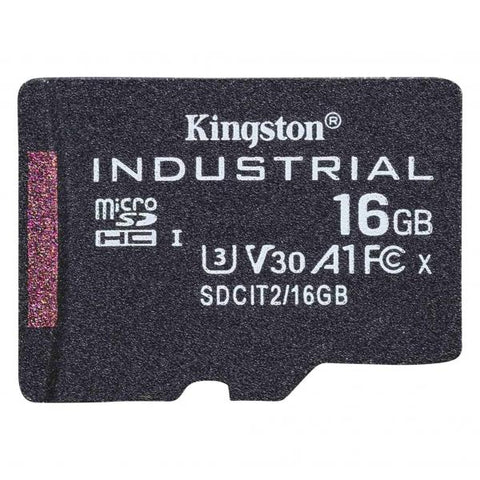 KINGSTON INDUSTRIAL MEMORIA MICRO SDHC 16GB A1 VIDEO CLASS V30 UHS-I U3 CLASSE10 UHS-I BLACK