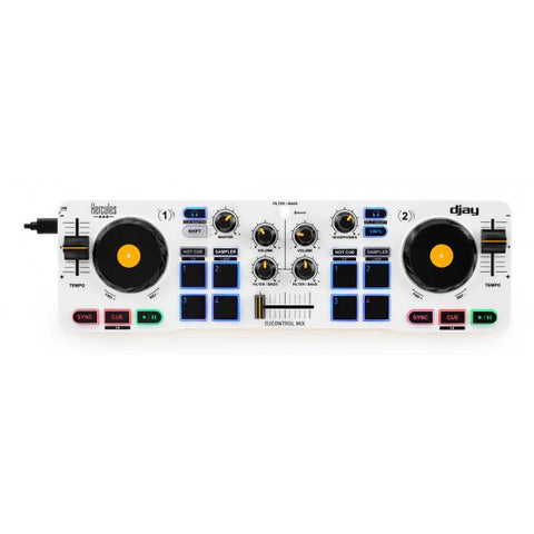 Hercules DJControl Control MIX Bluetooth Pour Smartphone et tablettes ( Andoid e 2 canali Nero, Bianco, Giallo