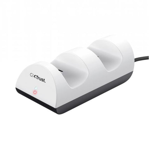 TRUST GXT254 CHARGE PS5 BASE DI RICARICA PER 2 CONTROLLER USB TIPO C BIANCO NERO