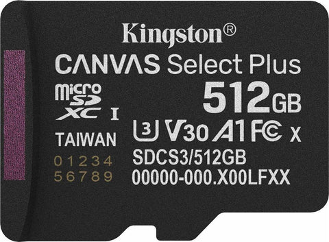 SD MicroSD Card 512GB Kingston SDXC Canvas+ Gen3 o.Adapter retail (SDCS3/512GBSP)