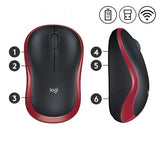 LOGITECH M185 MOUSE WIRELESS USB RED COLORE NERO/ROSSO