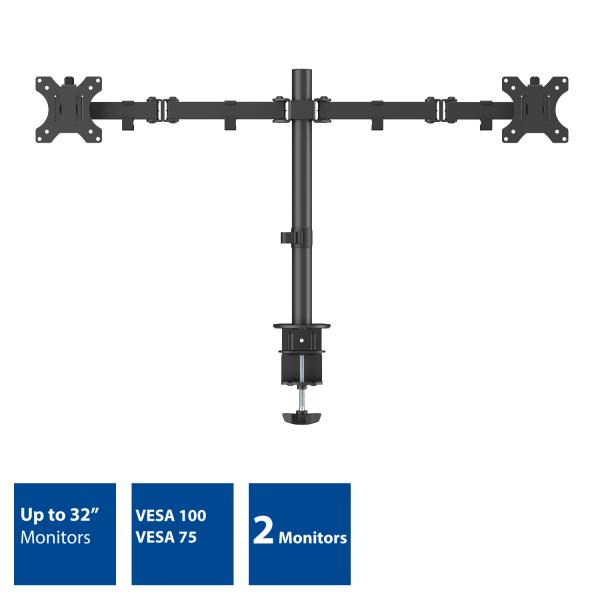 ACT AC8302 supporto da tavolo per Tv a schermo piatto 81,3 cm (32") Morsa/Bullone di ancoraggio Nero