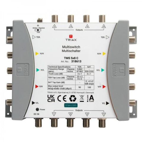 Triax TMS 58 C multinterruttore satellitare 5 ingressi 8 uscite