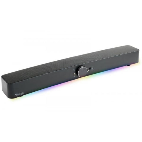 SOUNDBAR ITEK S100 GAMING - RGB CON TASTO ON-FF, BLUETOOTH, JACK 2X3.5MM, USCITA MIC E CUFFIE - ITSDS100