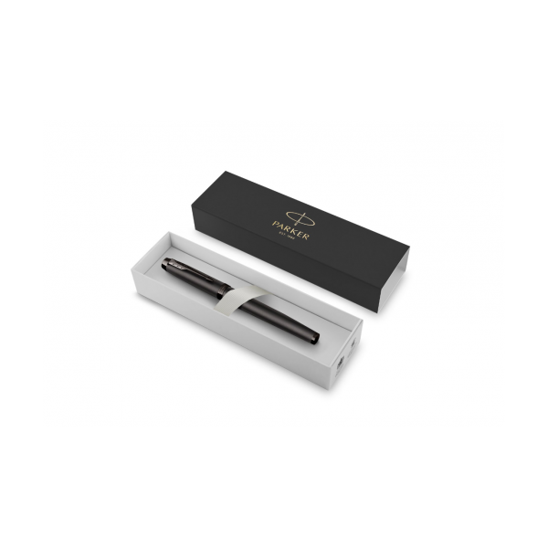PARKER IM MONOCHROME PENNA ROLLER PUNTA F FUSTO GRIGIO SCURO INCHIOSTRO NERO CONFEZIONE REGALO