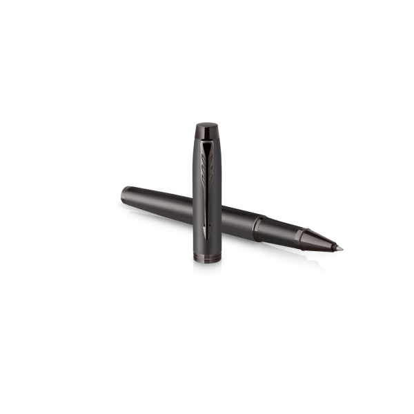 PARKER IM MONOCHROME PENNA ROLLER PUNTA F FUSTO GRIGIO SCURO INCHIOSTRO NERO CONFEZIONE REGALO