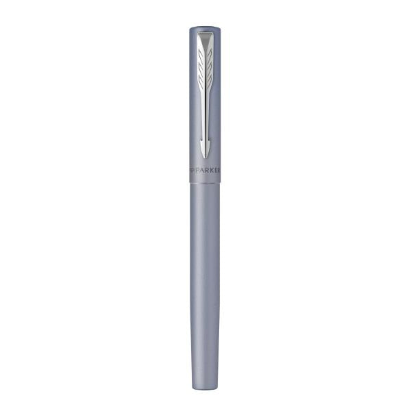 PARKER VECTOR XL PENNA STILOGRAFICA PENNINO M FUSTO ARGENTO BLU PUNTALE CROMATO INCHIOSTRO BLU CONFEZIONE REGALO