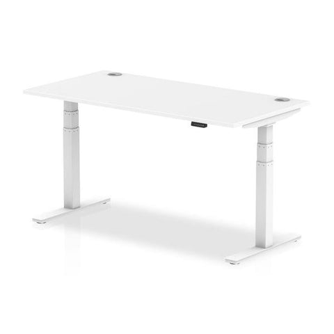 Dynamic Air Bianco (Dynamic Air 1600 x 800mm Height Adjustable Desk White Top Cable Ports White Leg HA01111 DD)