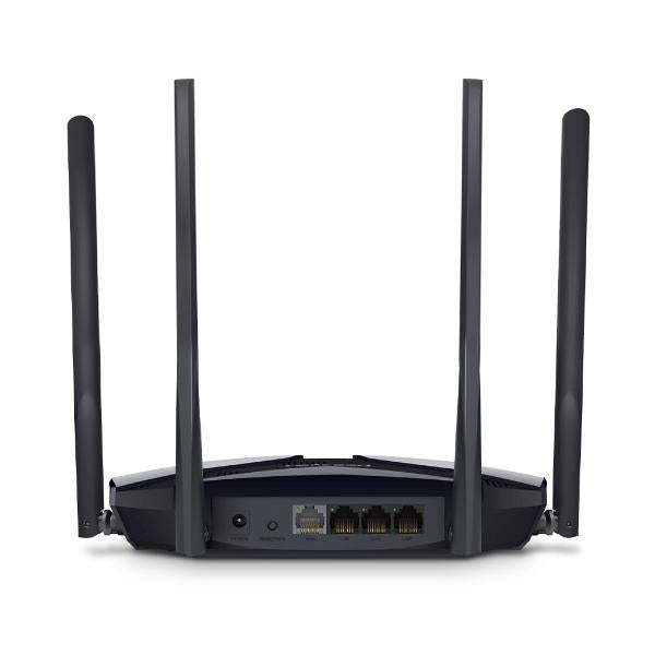 MERCUSYS MR80X ROUTER WI-FI 6 DUAL-BAND AX3000 2.4/5GHz 3 PORTE LAN GIGABIT 1 PORTA WAN GIGABIT- 4 ANTENNE FISSE DESKTOP NERO