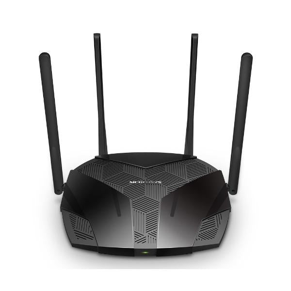 MERCUSYS MR80X ROUTER WI-FI 6 DUAL-BAND AX3000 2.4/5GHz 3 PORTE LAN GIGABIT 1 PORTA WAN GIGABIT- 4 ANTENNE FISSE DESKTOP NERO