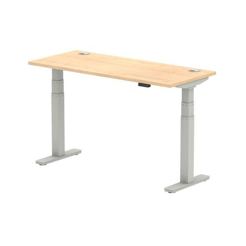 Dynamic Air Slimline Colore acero, Argento (Dynamic Air 1400 x 600mm Height Adjustable Desk Maple Top Cable Ports Silver Leg HA01134 DD)