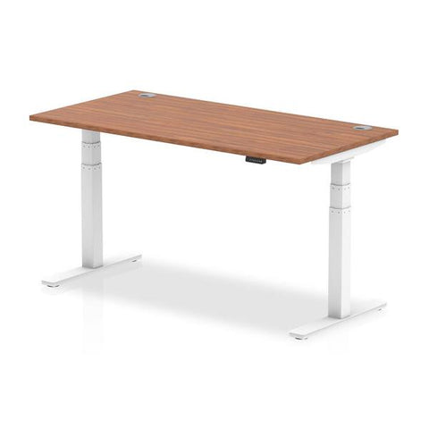 Dynamic Air Noce, Bianco (Dynamic Air 1600 x 800mm Height Adjustable Desk Walnut Top Cable Ports White Leg HA01107 DD)