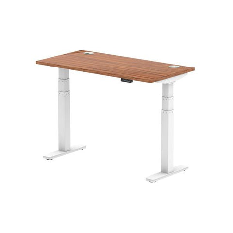 Dynamic Air Slimline Noce, Bianco (Dynamic Air 1200 x 600mm Height Adjustable Desk Walnut Top Cable Ports White Leg HA01145 DD)