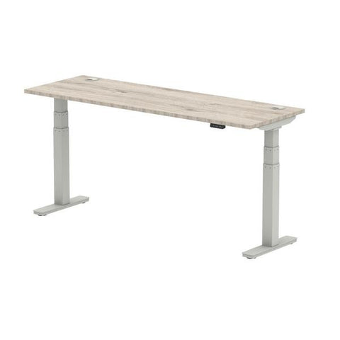 Dynamic Air Slimline Grigio, Argento (Dynamic Air 1800 x 600mm Height Adjustable Desk Grey Oak Top Cable Ports Silver Leg HA01180 DD)
