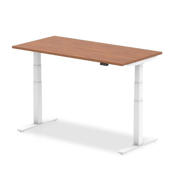 Dynamic Air Walnut, White (Dynamic Air 1200 x 800mm Height Adjustable Desk Walnut Top White Leg HA01025 DD)