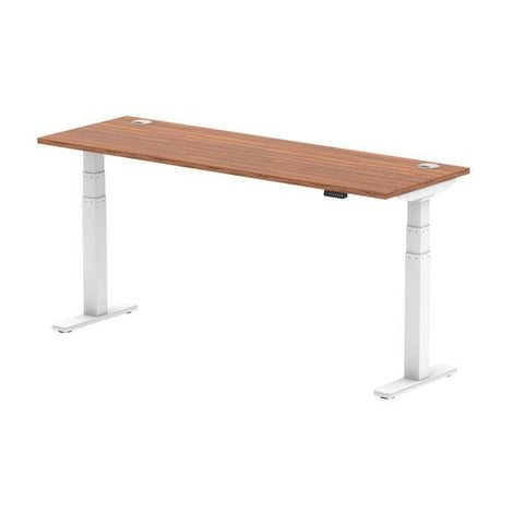 Dynamic Air Slimline Noce, Bianco (Dynamic Air 1800 x 600mm Height Adjustable Desk Walnut Top Cable Ports White Leg HA01148 DD)