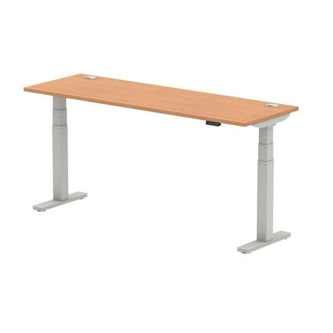 Dynamic Air Slimline Colore quercia, Argento (Dynamic Air 1800 x 600mm Height Adjustable Desk Oak Top Cable Ports Silver Leg HA01140 DD)