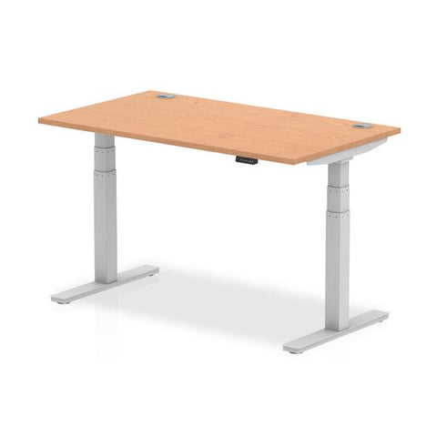 Dynamic Air Colore quercia, Argento (Dynamic Air 1400 x 800mm Height Adjustable Desk Oak Top Cable Ports Silver Leg HA01098 DD)