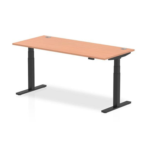 Dynamic Air Nero, Legno (Dynamic Air 1800 x 800mm Height Adjustable Desk Beech Top Cable Ports Black Leg HA01208 DD)