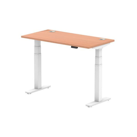 Dynamic Air Slimline Bianco, Legno (Dynamic Air 1200 x 600mm Height Adjustable Desk Beech Top Cable Ports White Leg HA01141 DD)