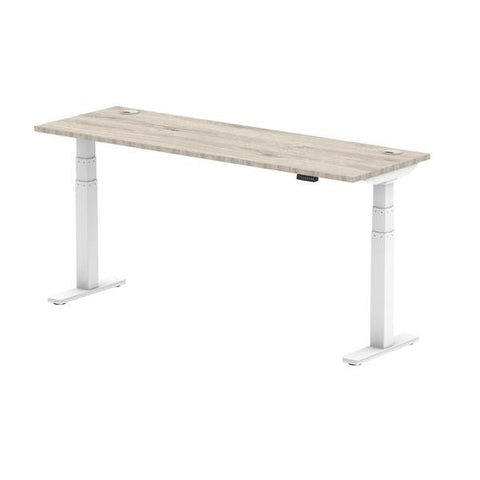 Dynamic Air Slimline Grigio, Bianco (Dynamic Air 1800 x 600mm Height Adjustable Desk Grey Oak Top Cable Ports White Leg HA01184 DD)