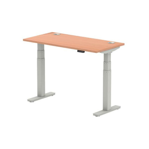 Dynamic Air Slimline Argento, Legno (Dynamic Air 1200 x 600mm Height Adjustable Desk Beech Top Cable Ports Silver Leg HA01121 DD)
