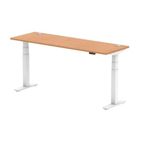 Dynamic Air Slimline Colore quercia, Bianco (Dynamic Air 1800 x 600mm Height Adjustable Desk Oak Top Cable Ports White Leg HA01160 DD)