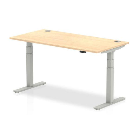 Dynamic Air Colore acero, Argento (Dynamic Air 1600 x 800mm Height Adjustable Desk Maple Top Cable Ports Silver Leg HA01095 DD)