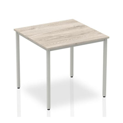 Dynamic Impulse Straight Table (Impulse 800mm Straight Table Grey Oak Top Silver Box Frame Leg I003263 DD)