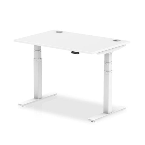 Dynamic Air Bianco (Dynamic Air 1200 x 800mm Height Adjustable Desk White Top Cable Ports White Leg HA01109 DD)