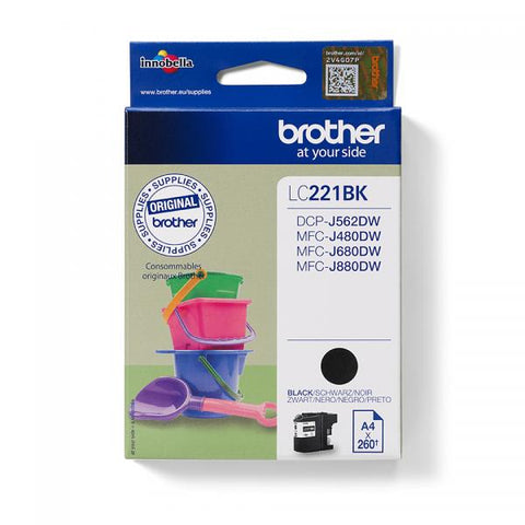 BROTHER LC-221BK CARTUCCIA NERO PER DCP-J562DW/MFC-J480DW-J680DW-J880DW 260 PAG