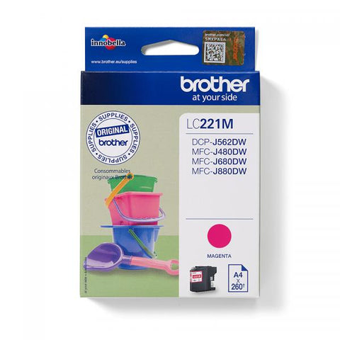 BROTHER LC-221M CARTUCCIA MAGENTA PER DCP-J562DW/MFC-J480DW-J680DW-J880DW 260 PAG
